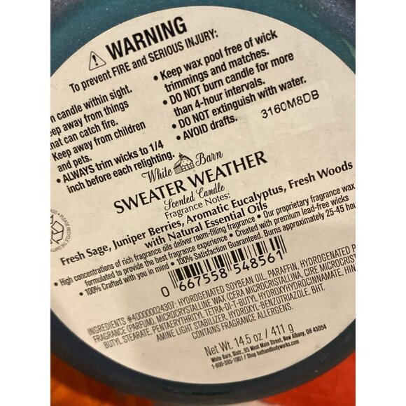Bath & Body Works “Sweater Weather” New 3 Wick Candle - Picture 5 of 5